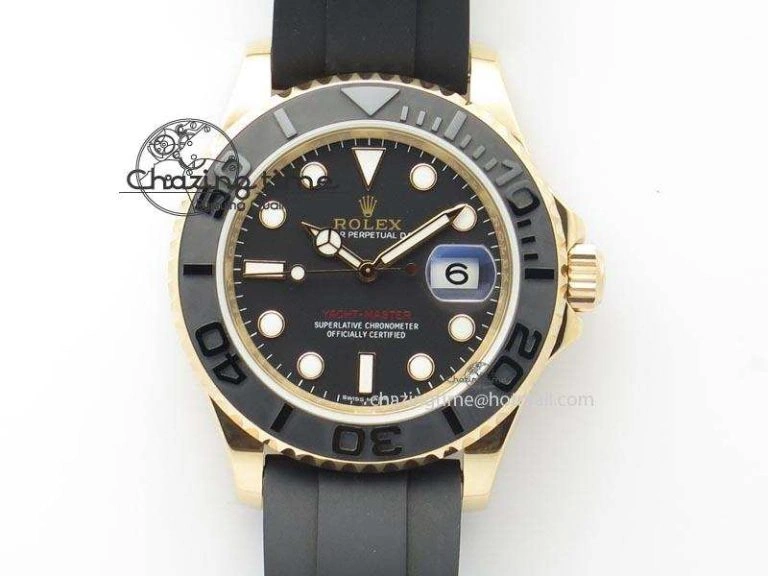 Yacht-Master 116655 RG JF 1:1 Best Edition Ceramic Bezel On Rubber Strap SA3135