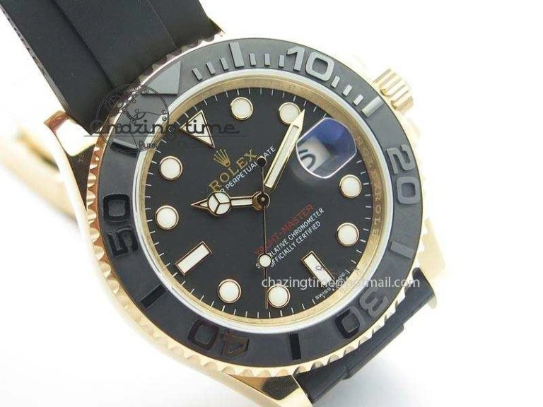 Yacht-Master 116655 RG JF 1:1 Best Edition Ceramic Bezel On Rubber Strap SA3135