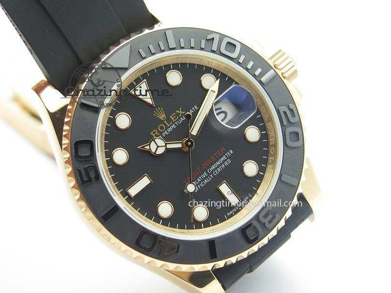 Yacht-Master 116655 RG JF 1:1 Best Edition Ceramic Bezel On Rubber Strap SA3135