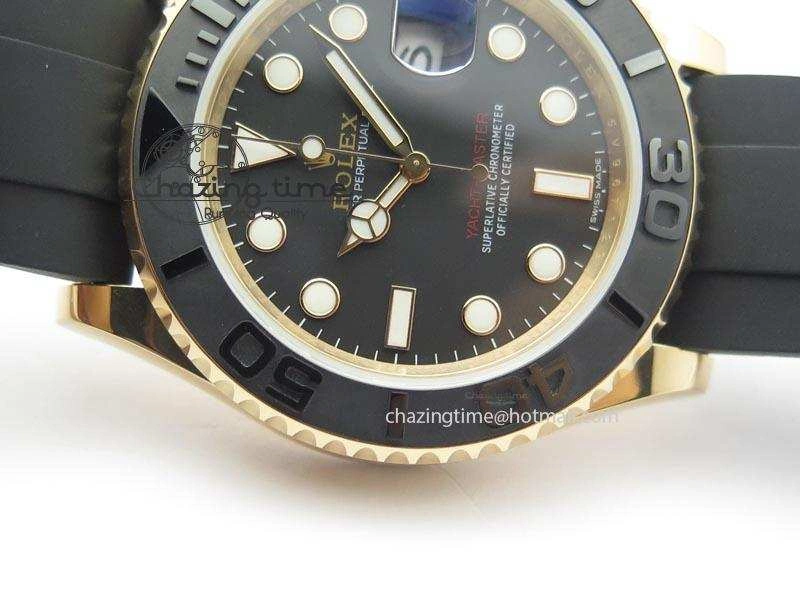 Yacht-Master 116655 RG JF 1:1 Best Edition Ceramic Bezel On Rubber Strap SA3135