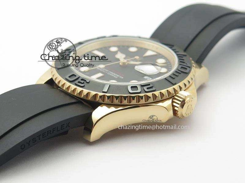 Yacht-Master 116655 RG JF 1:1 Best Edition Ceramic Bezel On Rubber Strap SA3135