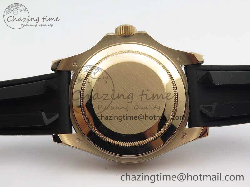Yacht-Master 116655 RG V9F 1:1 Best Edition Real Ceramic Bezel On Rubber Strap A2836