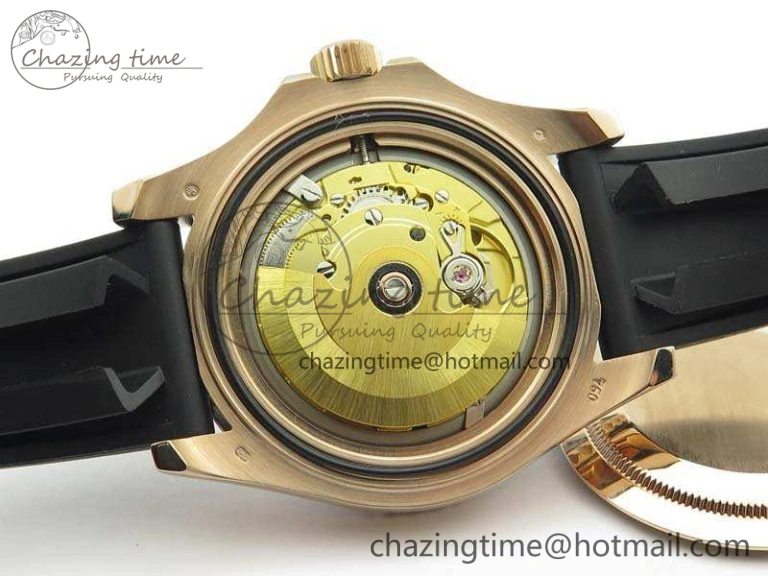 Yacht-Master 116655 RG V9F 1:1 Best Edition Real Ceramic Bezel On Rubber Strap A2836