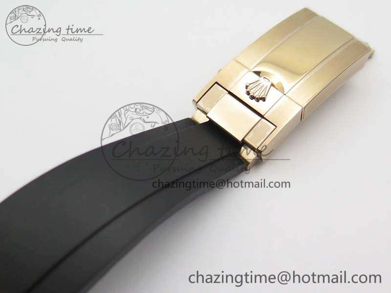 Yacht-Master 116655 RG V9F 1:1 Best Edition Real Ceramic Bezel On Rubber Strap A2836