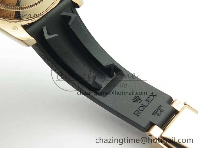 Yacht-Master 116655 RG V9F 1:1 Best Edition Real Ceramic Bezel On Rubber Strap A2836