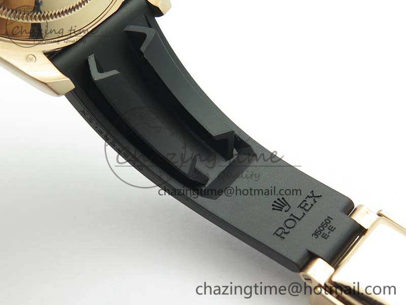 Yacht-Master 116655 RG V9F 1:1 Best Edition Real Ceramic Bezel On Rubber Strap A2836