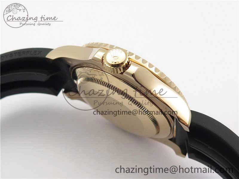 Yacht-Master 116655 UBF 1:1 Best Edition 3D Black Ceramic Bezel on Black Rubber Strap A2836(Free Extra Strap)