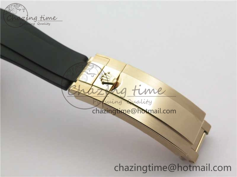 Yacht-Master 116655 UBF 1:1 Best Edition 3D Black Ceramic Bezel on Black Rubber Strap A2836(Free Extra Strap)