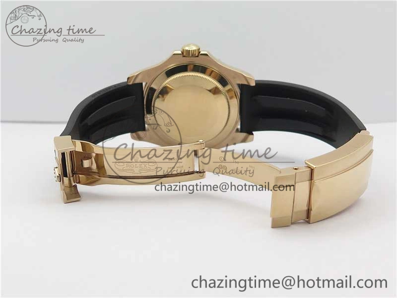 Yacht-Master 116655 UBF 1:1 Best Edition 3D Black Ceramic Bezel on Black Rubber Strap A2836(Free Extra Strap)
