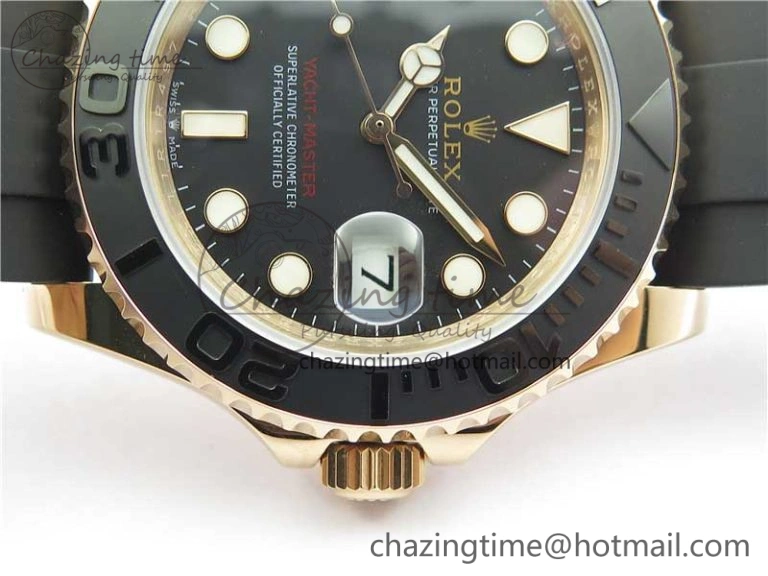 Yacht-Master 116655 UBF 1:1 Best Edition 3D Black Ceramic Bezel on Black Rubber Strap A2836(Free Extra Strap)