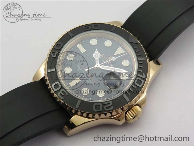 Yacht-Master 116655 UBF 1:1 Best Edition 3D Black Ceramic Bezel on Black Rubber Strap A2836(Free Extra Strap)