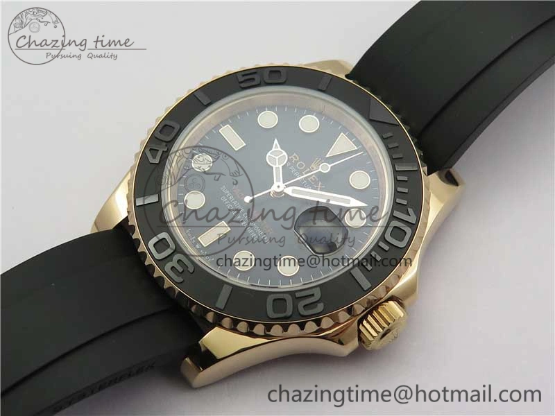 Yacht-Master 116655 UBF 1:1 Best Edition 3D Black Ceramic Bezel on Black Rubber Strap A2836(Free Extra Strap)