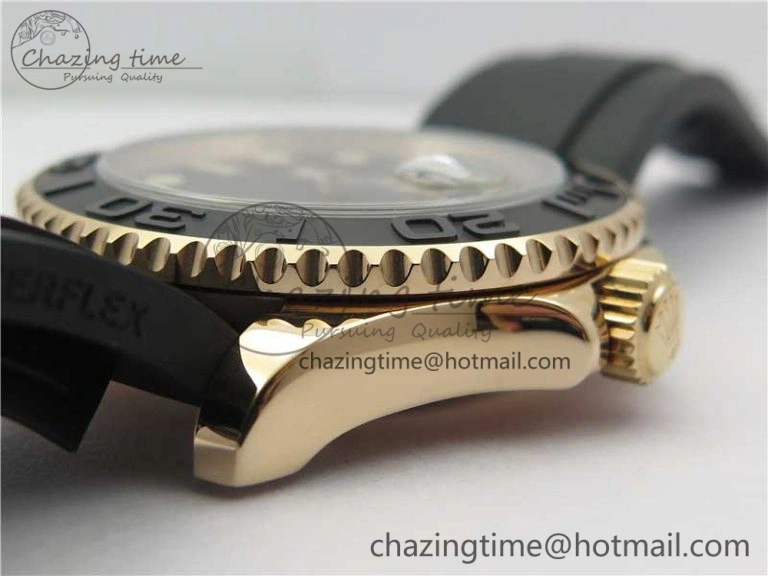 Yacht-Master 116655 UBF 1:1 Best Edition 3D Black Ceramic Bezel on Black Rubber Strap A2836(Free Extra Strap)