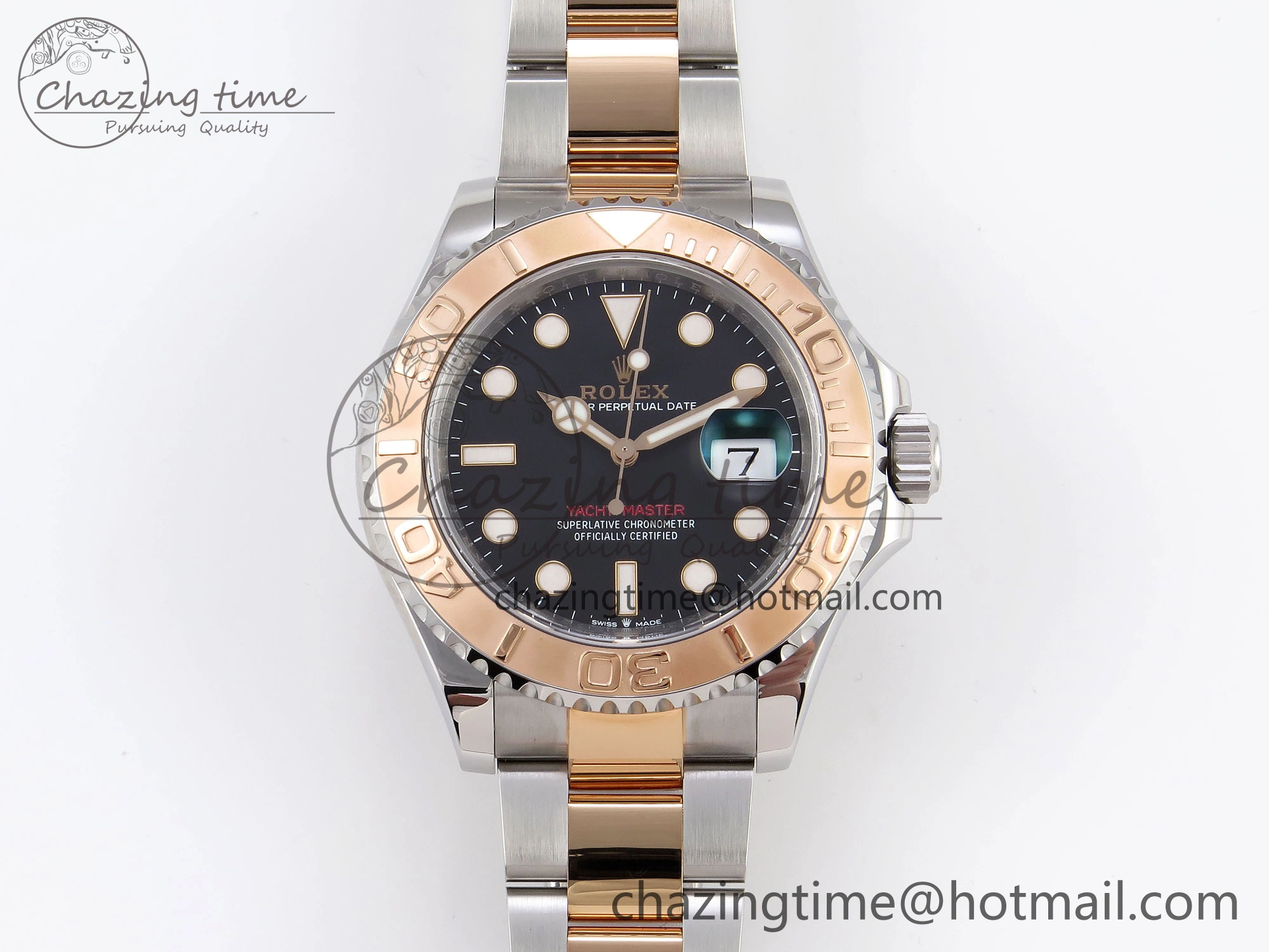 Yacht-Master 126621 SS RG 904L Steel VSF 1:1 Best Edition Black Dial on SS RG Bracelet VS3235