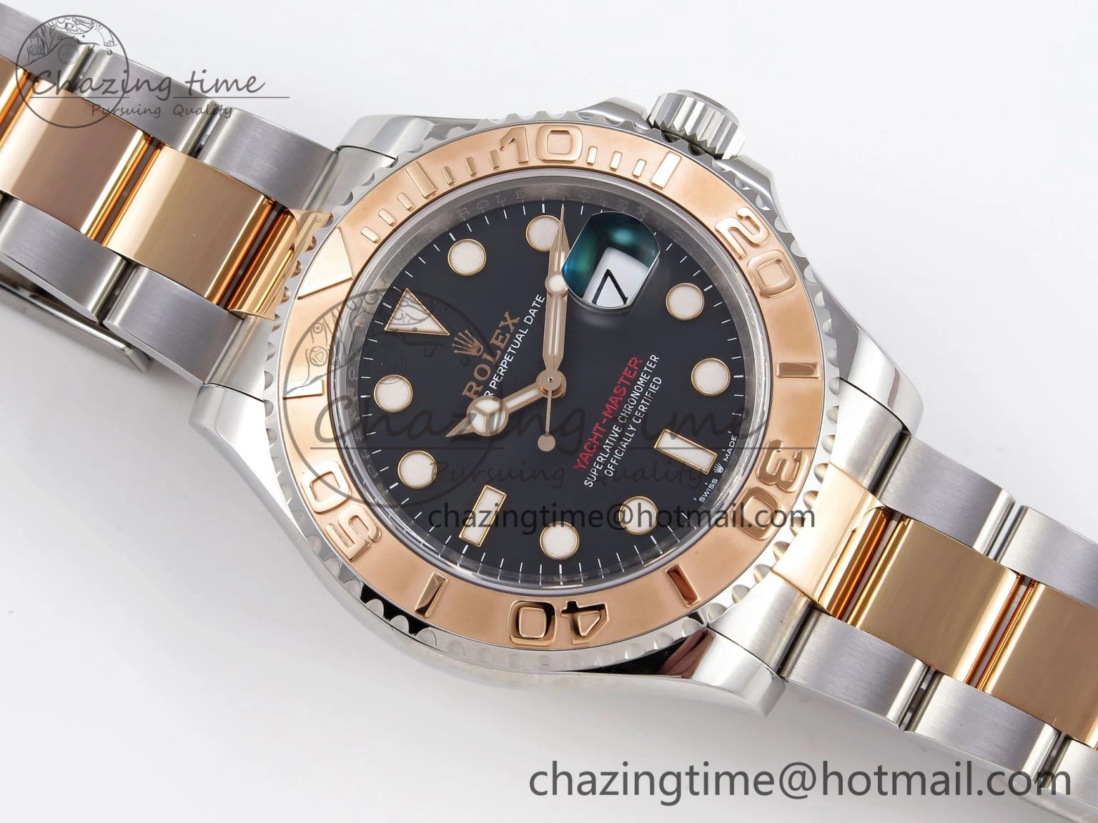 Yacht-Master 126621 SS RG 904L Steel VSF 1:1 Best Edition Black Dial on SS RG Bracelet VS3235