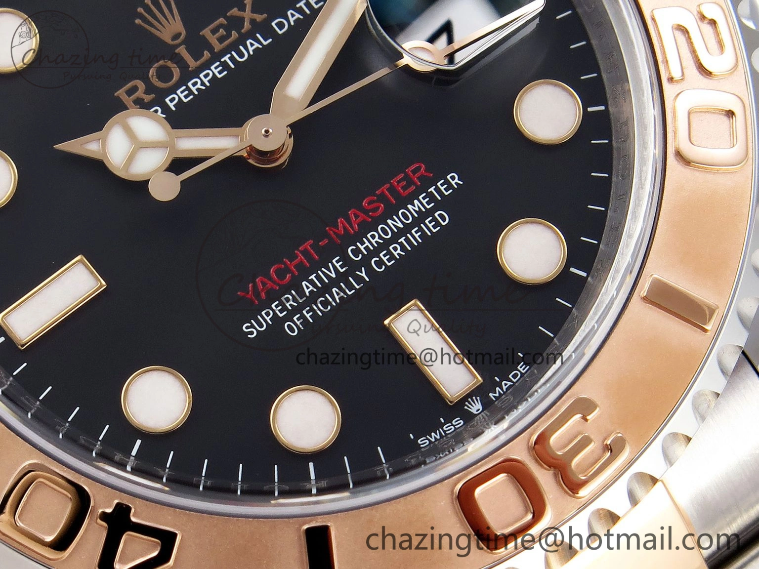 Yacht-Master 126621 SS RG 904L Steel VSF 1:1 Best Edition Black Dial on SS RG Bracelet VS3235