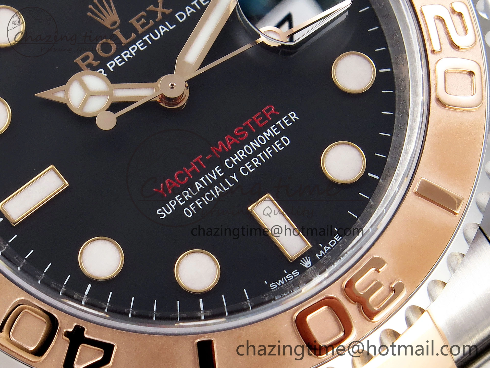 Yacht-Master 126621 SS RG 904L Steel VSF 1:1 Best Edition Black Dial on SS RG Bracelet VS3235