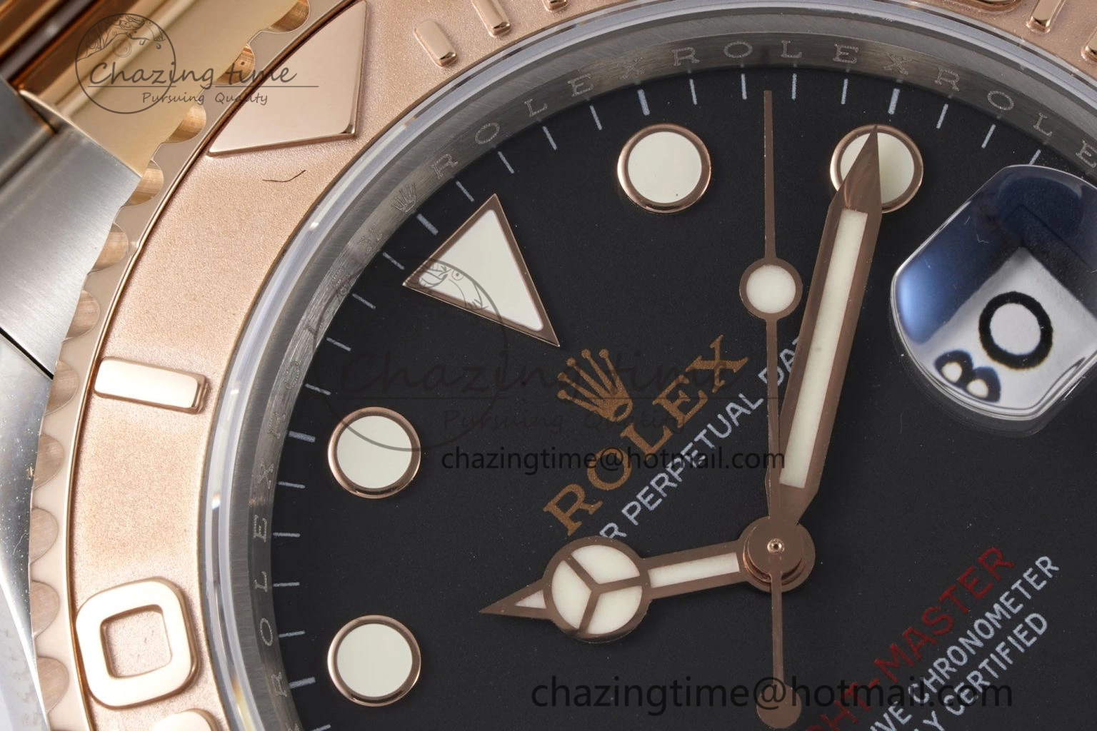 Yacht-Master 126621 SS RG APSF Best Edition Black Dial on SS RG Bracelet A3235