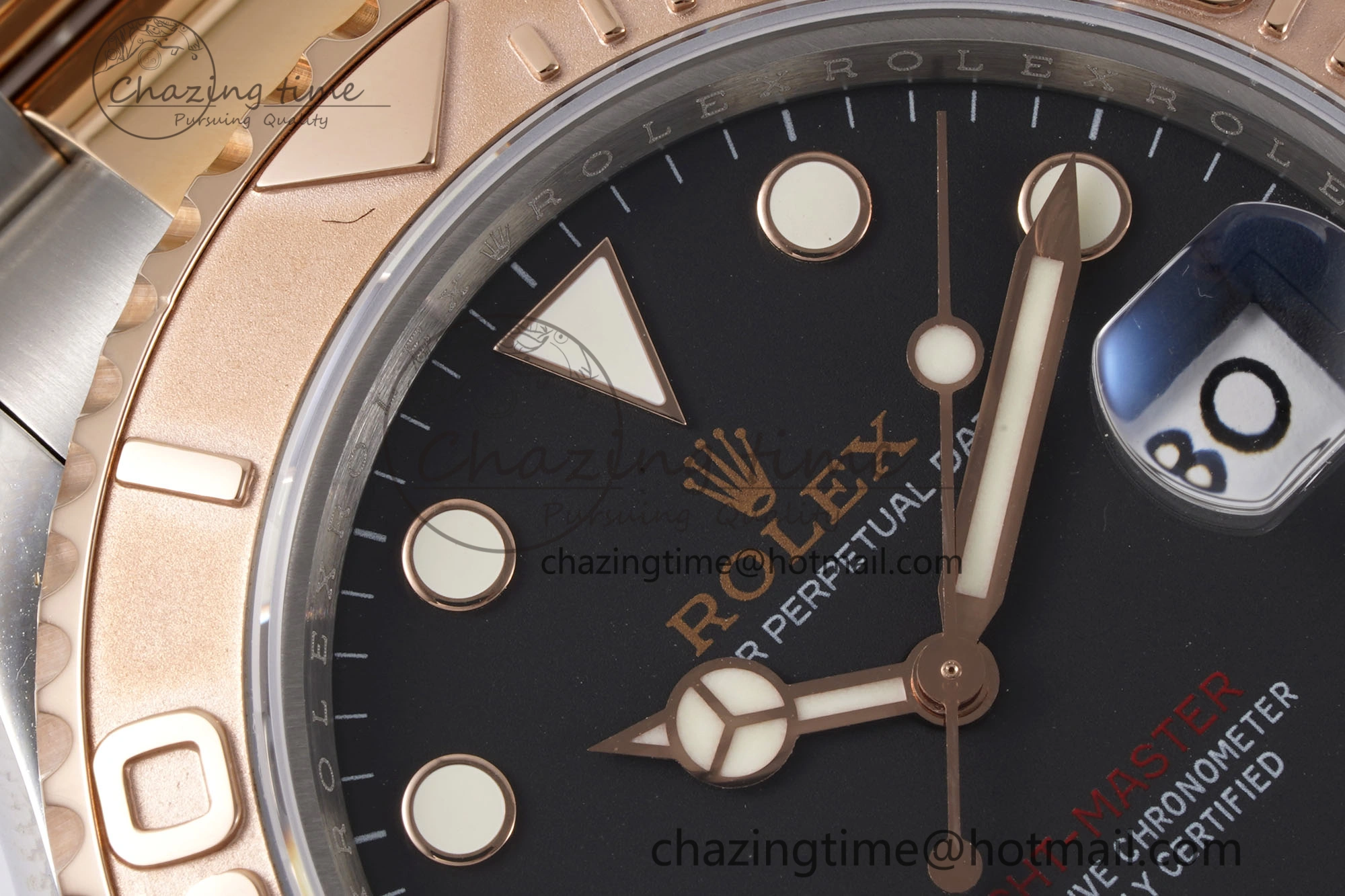 Yacht-Master 126621 SS RG APSF Best Edition Black Dial on SS RG Bracelet A3235
