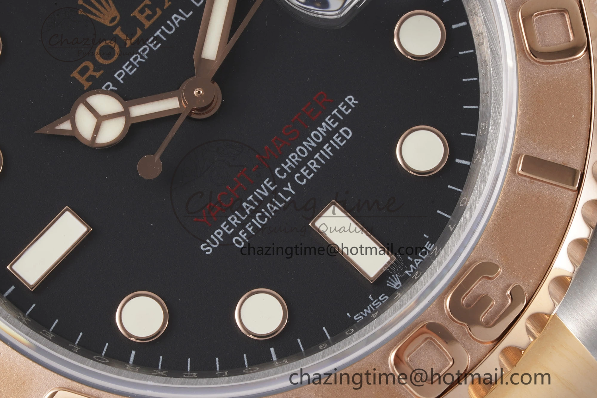 Yacht-Master 126621 SS RG APSF Best Edition Black Dial on SS RG Bracelet A3235
