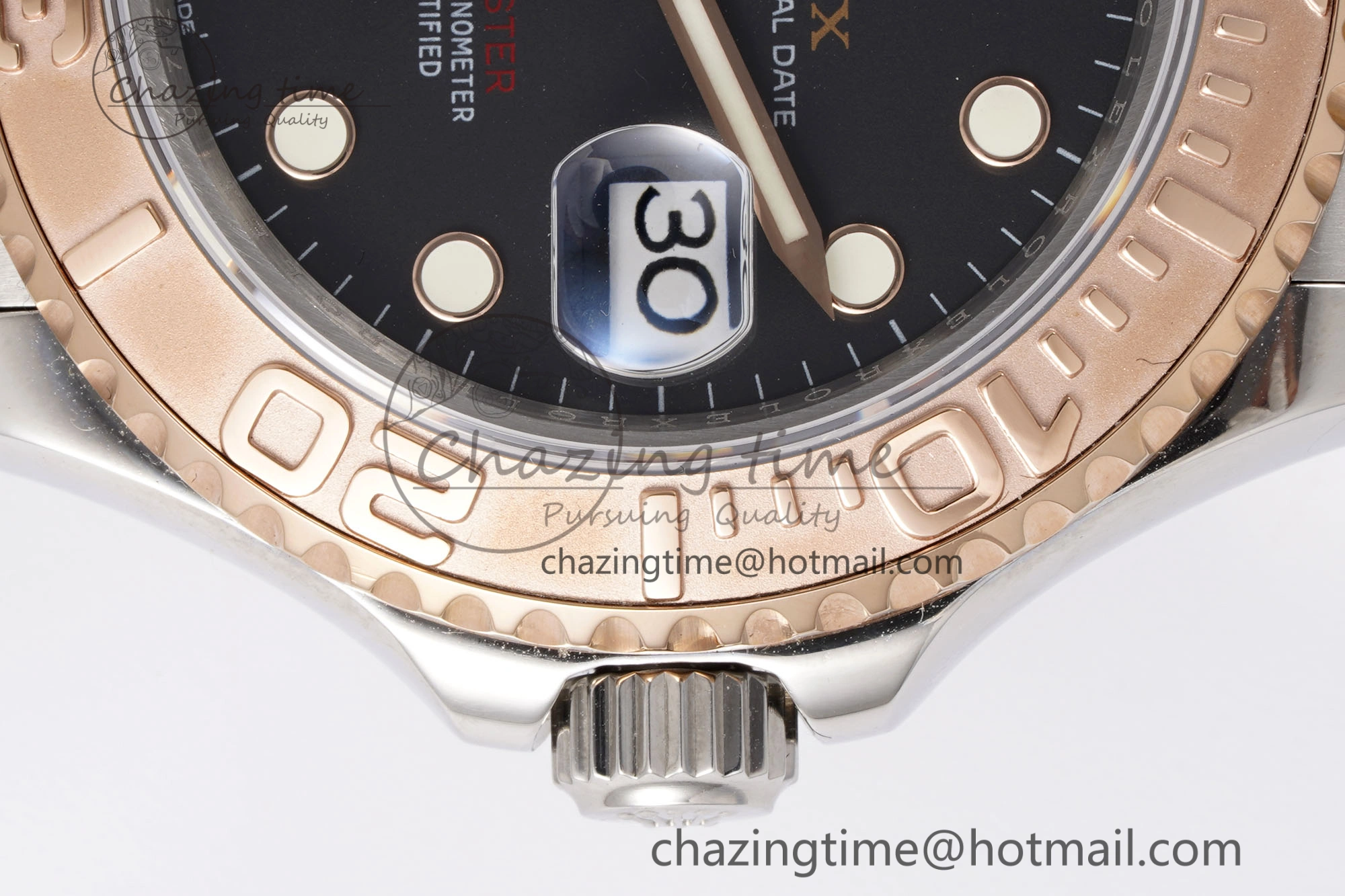 Yacht-Master 126621 SS RG APSF Best Edition Black Dial on SS RG Bracelet A3235