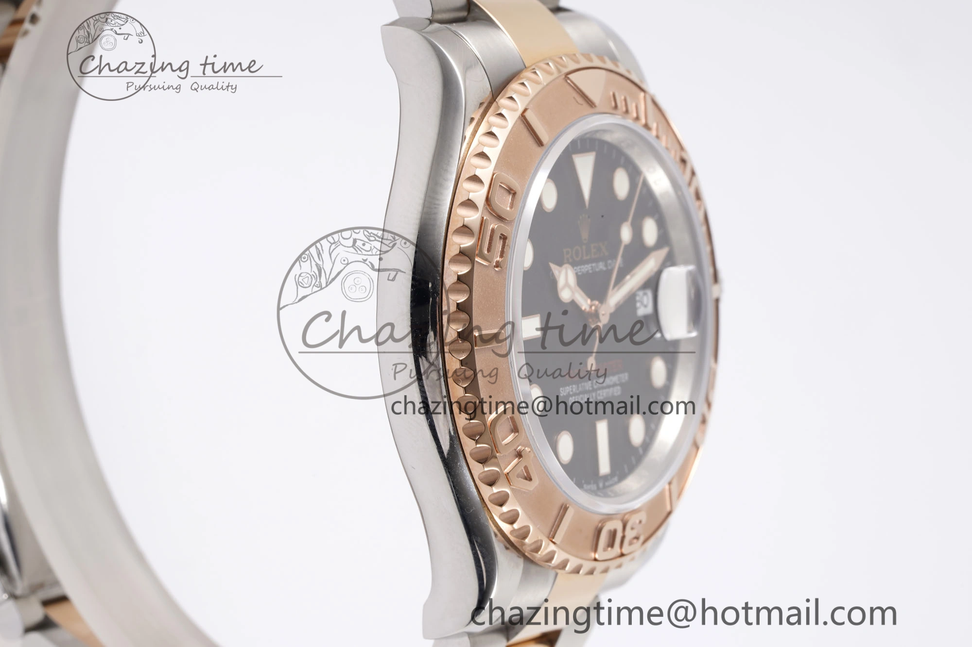 Yacht-Master 126621 SS RG APSF Best Edition Black Dial on SS RG Bracelet A3235