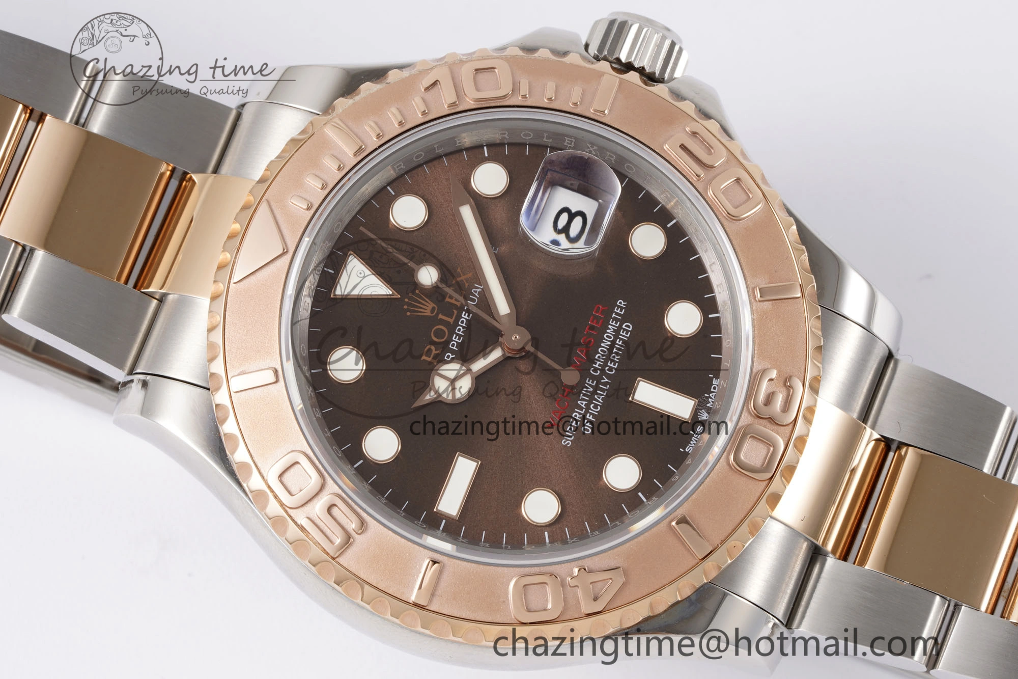 Yacht-Master 126621 SS RG APSF Best Edition Brown Dial on SS RG Bracelet A3235