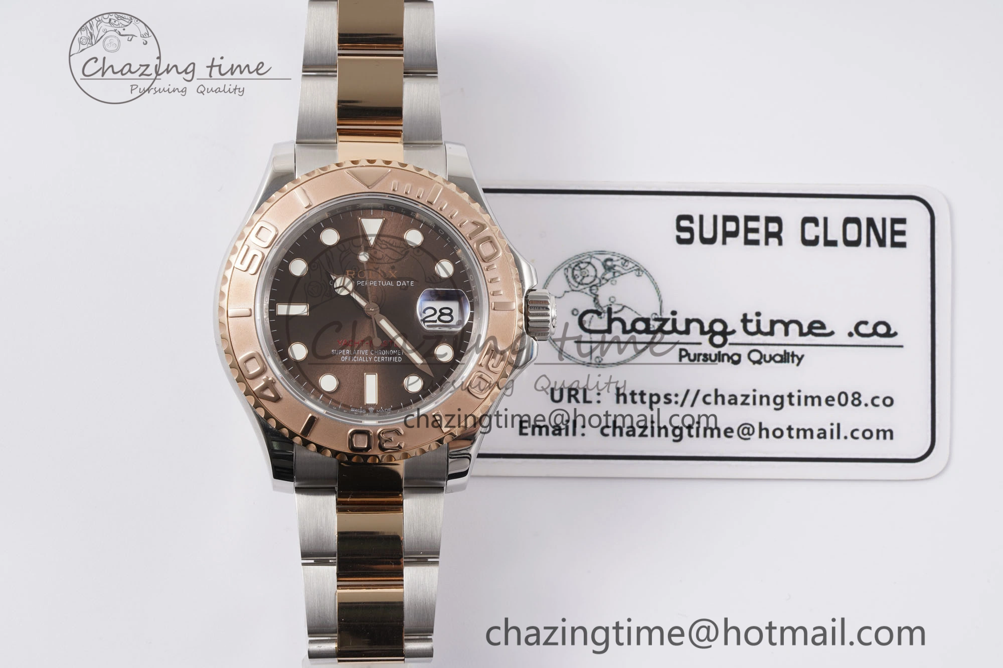 Yacht-Master 126621 SS RG APSF Best Edition Brown Dial on SS RG Bracelet A3235