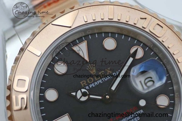 Yacht-Master 126621 SS RG EWF 1:1 Best Edition Black Dial on SS SS RG Bracelet A3235