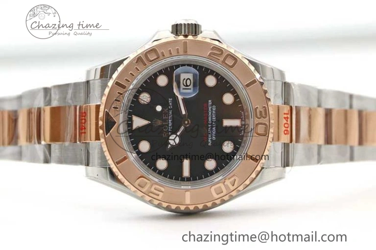 Yacht-Master 126621 SS RG EWF 1:1 Best Edition Black Dial on SS SS RG Bracelet A3235