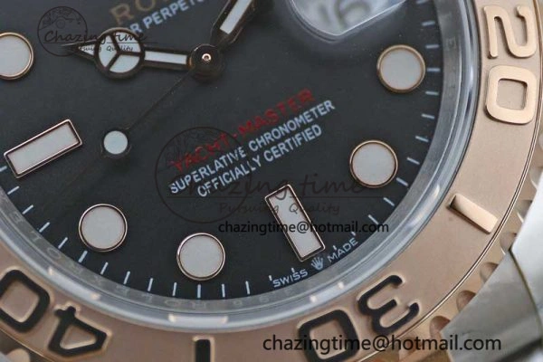 Yacht-Master 126621 SS RG EWF 1:1 Best Edition Black Dial on SS SS RG Bracelet A3235