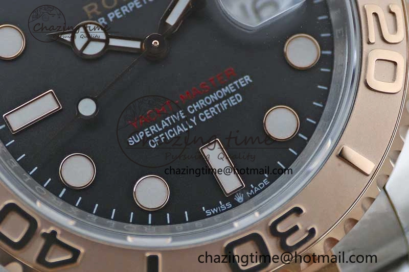 Yacht-Master 126621 SS RG EWF 1:1 Best Edition Black Dial on SS SS RG Bracelet A3235