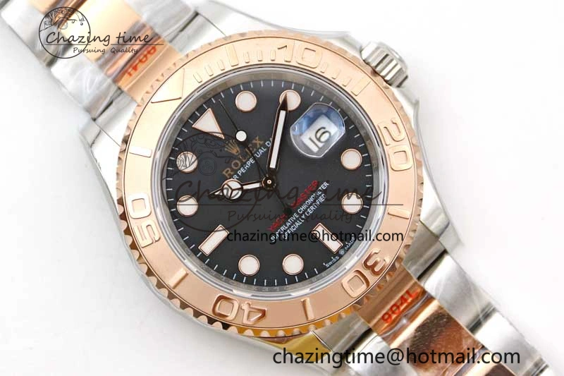 Yacht-Master 126621 SS RG EWF 1:1 Best Edition Black Dial on SS SS RG Bracelet A3235