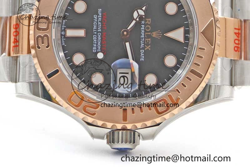 Yacht-Master 126621 SS RG EWF 1:1 Best Edition Black Dial on SS SS RG Bracelet A3235