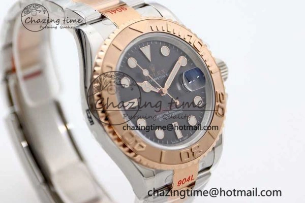 Yacht-Master 126621 SS RG EWF 1:1 Best Edition Black Dial on SS SS RG Bracelet A3235