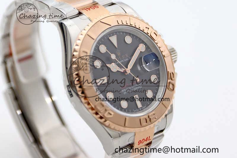 Yacht-Master 126621 SS RG EWF 1:1 Best Edition Black Dial on SS SS RG Bracelet A3235