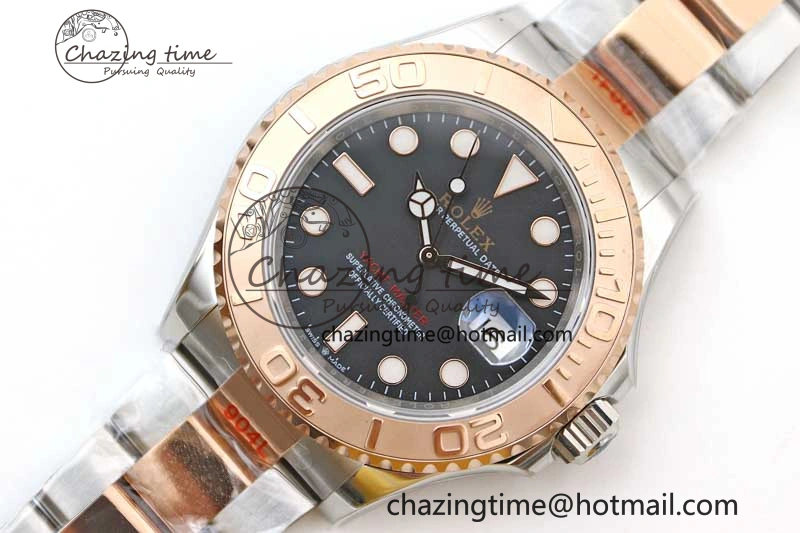 Yacht-Master 126621 SS RG EWF 1:1 Best Edition Black Dial on SS SS RG Bracelet A3235