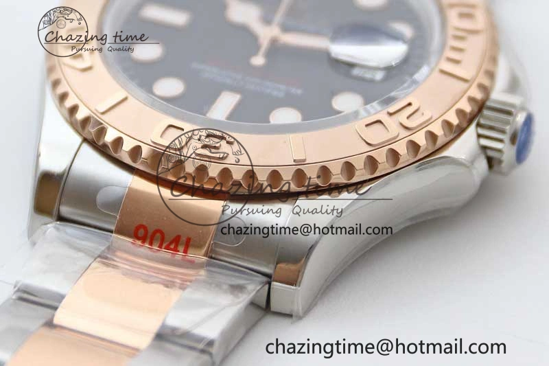 Yacht-Master 126621 SS RG EWF 1:1 Best Edition Black Dial on SS SS RG Bracelet A3235
