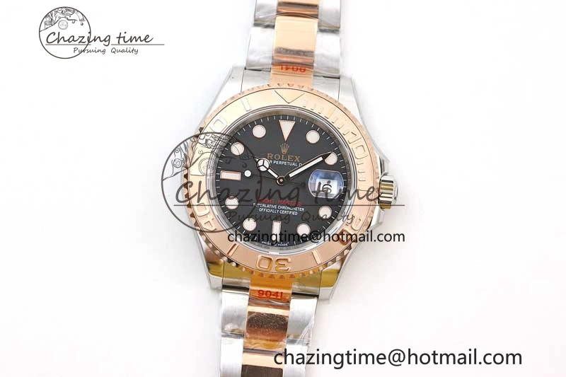 Yacht-Master 126621 SS RG EWF 1:1 Best Edition Black Dial on SS SS RG Bracelet A3235