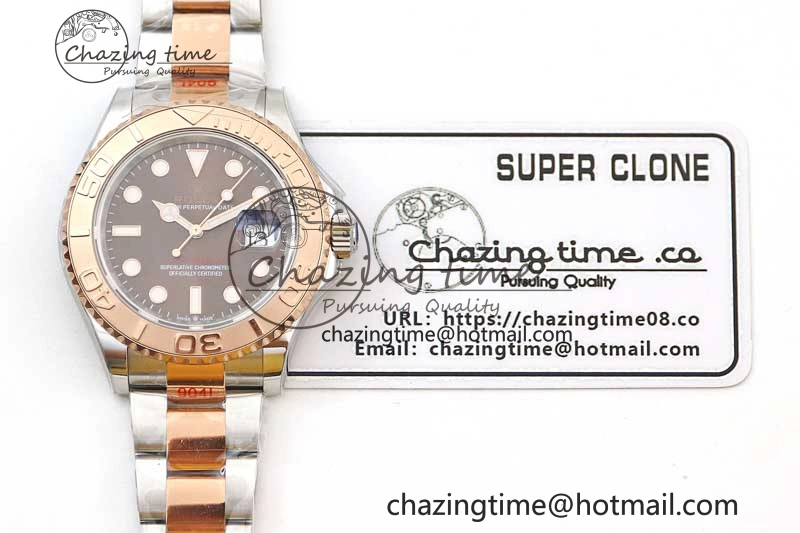 Yacht-Master 126621 SS RG EWF 1:1 Best Edition Brown Dial on SS RG Bracelet A3235