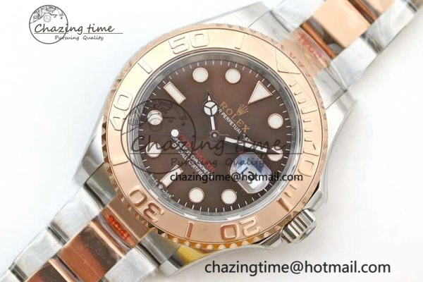 Yacht-Master 126621 SS RG EWF 1:1 Best Edition Brown Dial on SS RG Bracelet A3235