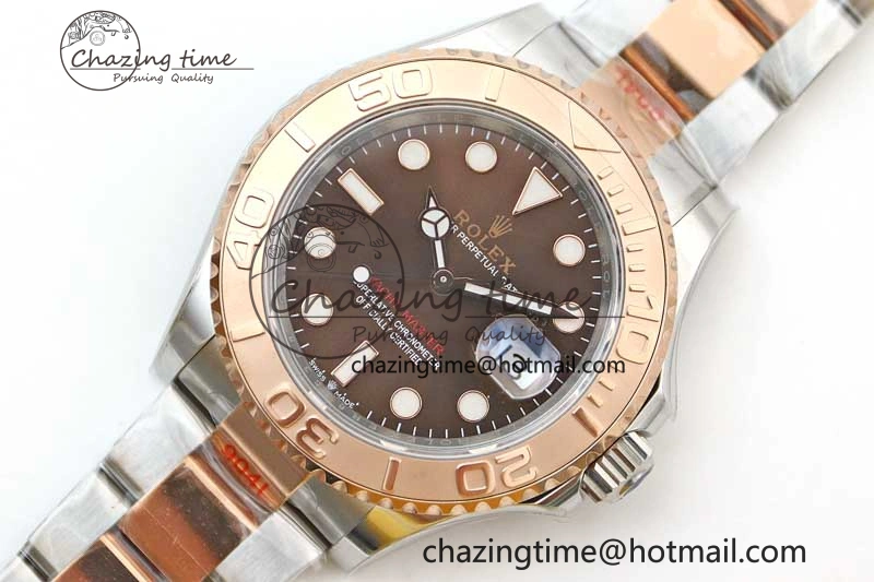 Yacht-Master 126621 SS RG EWF 1:1 Best Edition Brown Dial on SS RG Bracelet A3235