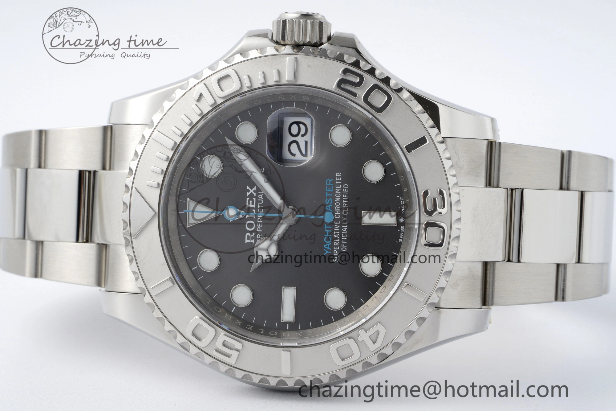 Yacht-Master 126622 Clean 1:1 Best Edition 904L Steel Gray Dial on SS Bracelet VR3235