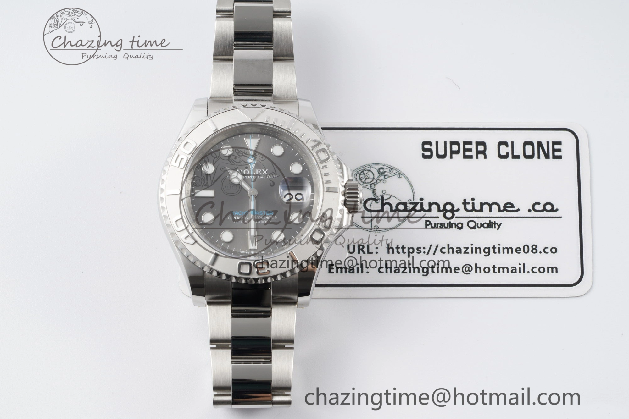 Yacht-Master 126622 Clean 1:1 Best Edition 904L Steel Gray Dial on SS Bracelet VR3235