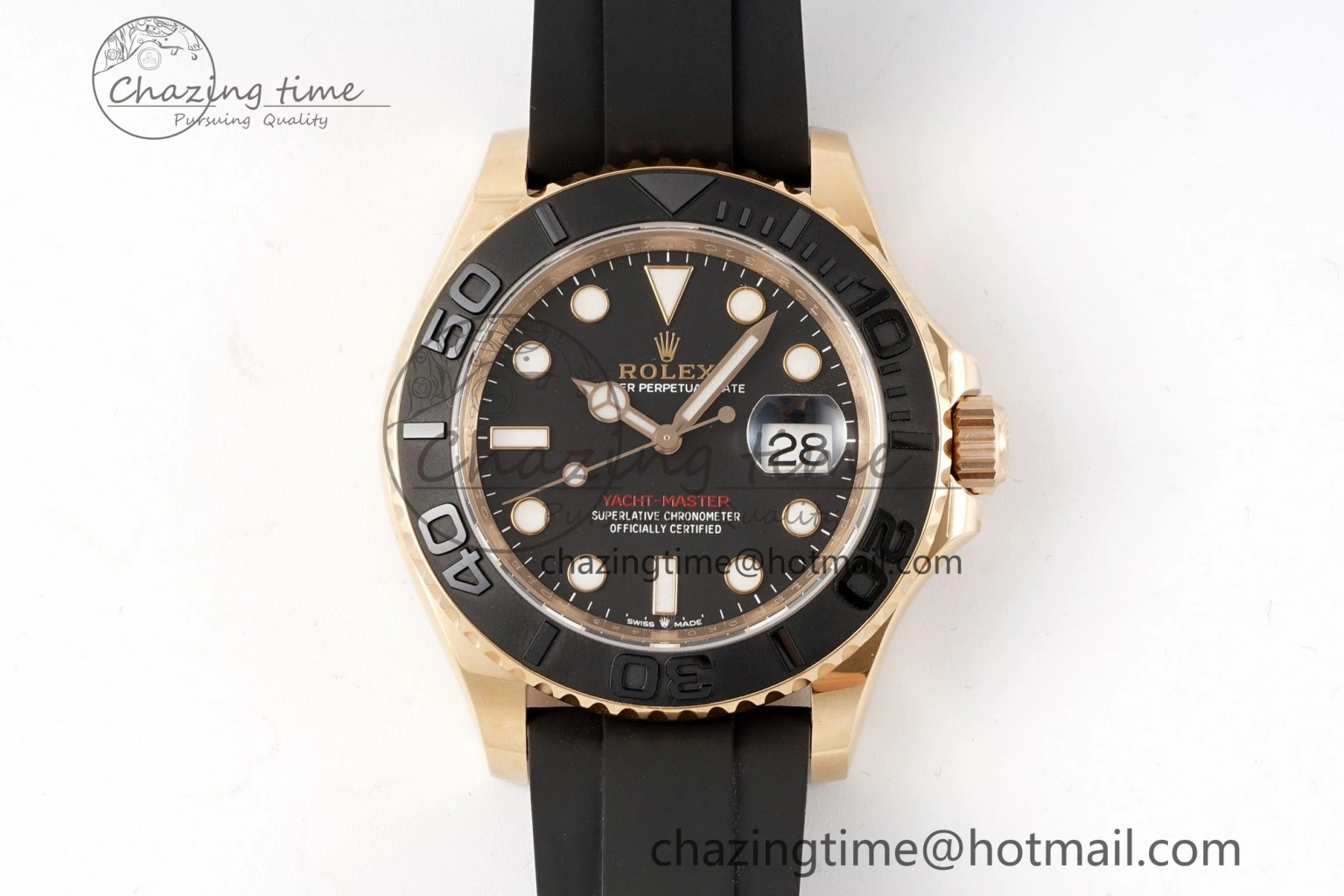 Yacht-Master 126655 C+F 1:1 Best Edition Black Ceramic Bezel on Oysterflex Rubber Strap VR3235