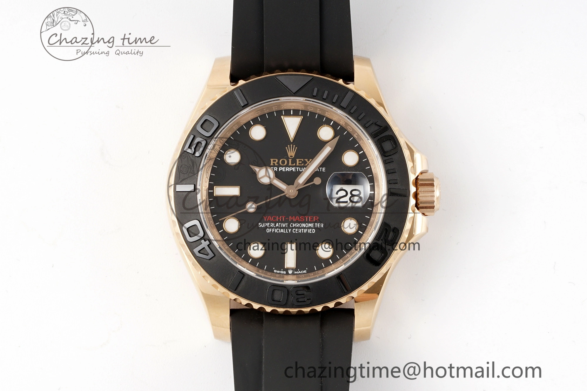 Yacht-Master 126655 C+F 1:1 Best Edition Black Ceramic Bezel on Oysterflex Rubber Strap VR3235