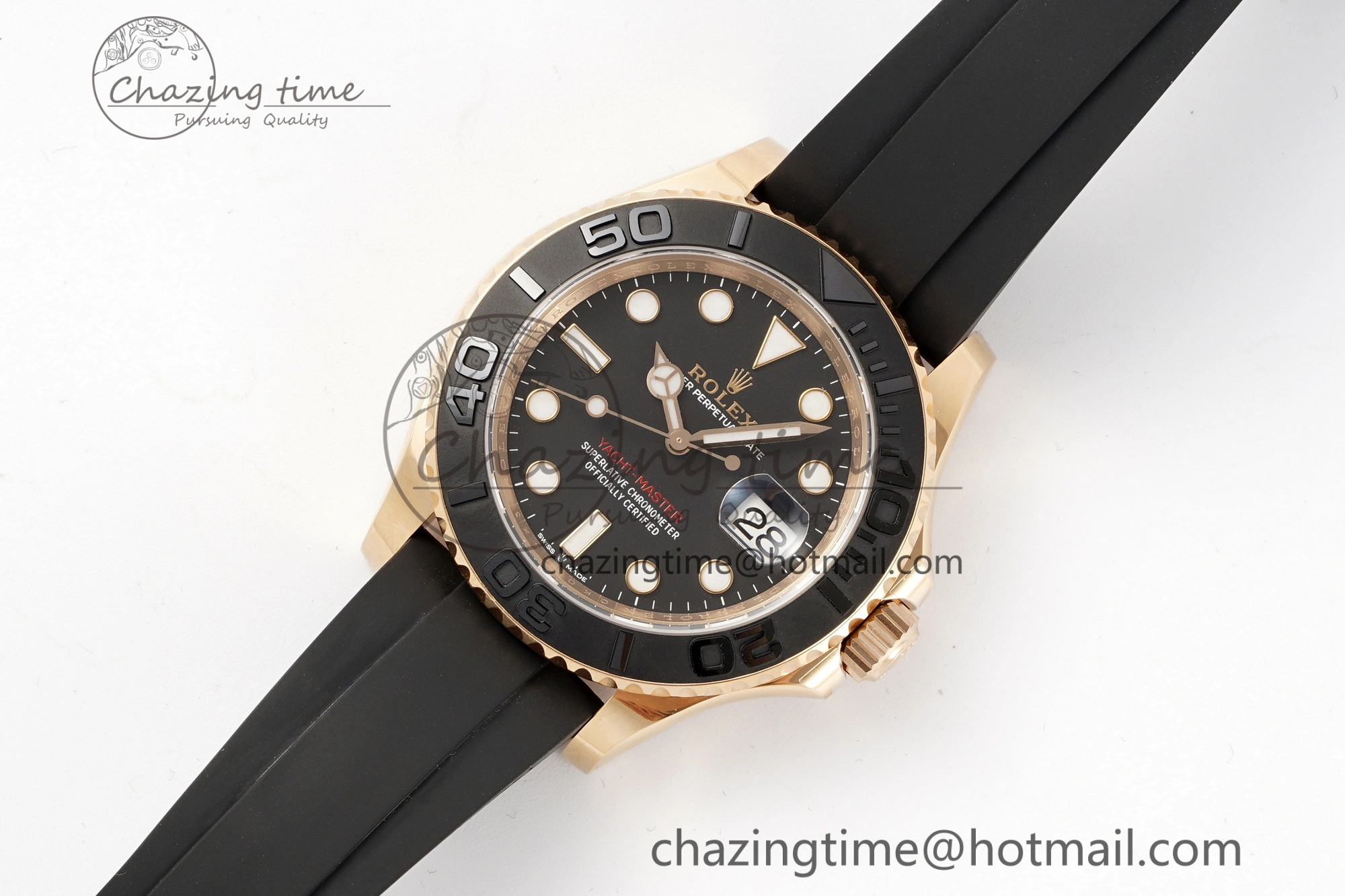 Yacht-Master 126655 C+F 1:1 Best Edition Black Ceramic Bezel on Oysterflex Rubber Strap VR3235