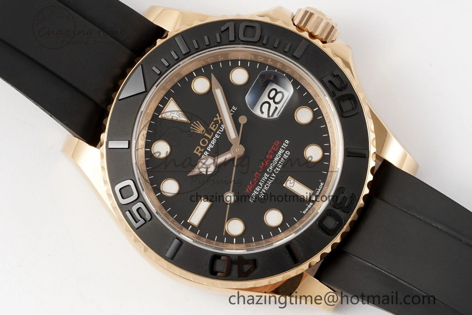 Yacht-Master 126655 C+F 1:1 Best Edition Black Ceramic Bezel on Oysterflex Rubber Strap VR3235