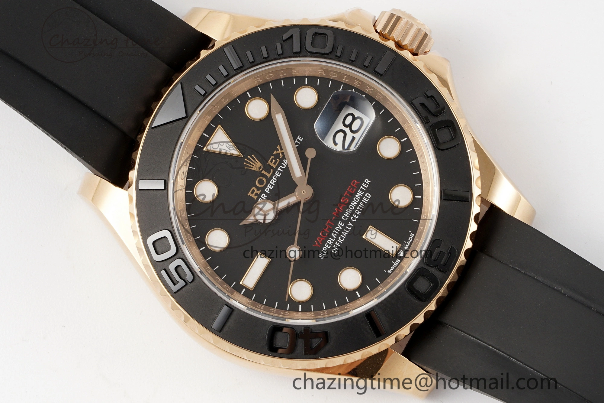 Yacht-Master 126655 C+F 1:1 Best Edition Black Ceramic Bezel on Oysterflex Rubber Strap VR3235