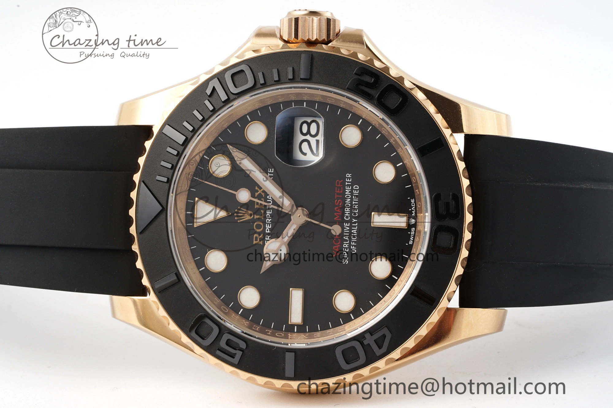 Yacht-Master 126655 C+F 1:1 Best Edition Black Ceramic Bezel on Oysterflex Rubber Strap VR3235
